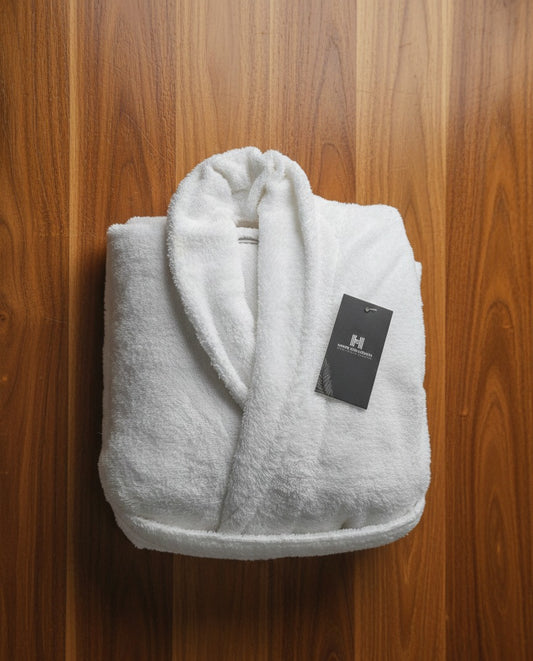 The Signature Spa Robe | 100% Ring-Spun Cotton – 360 to 400 GSM Heavyweight White