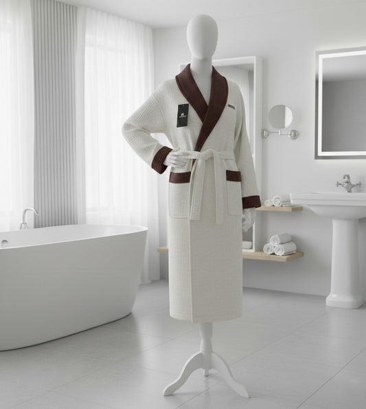 The Velvet-Touch Spa Robe with embrioridery  | 100% Cotton Velour – 350 GSM to 400 Heavyweight
