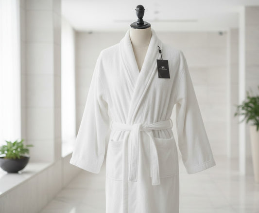 The Signature Spa Robe | 100% Ring-Spun Cotton – 360 to 400 GSM Heavyweight White