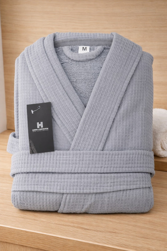 The Heavyweight Honeycomb Robe | 100% Cotton Waffle – 500 GSM Luxury