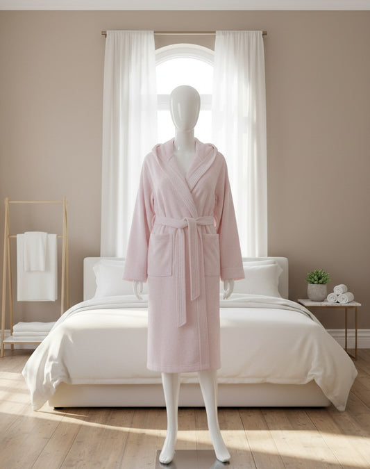 The Velvet-Touch Spa Robe with embrioridery  | 100% Cotton Velour – 350 GSM to 400 Heavyweight